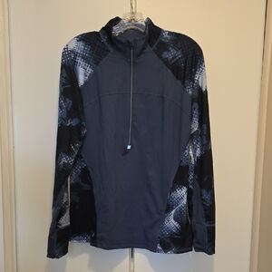 Athleta Blue Quarter-Zip Performance Pullover